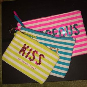 3-pack zippered cosmetic/storage bags